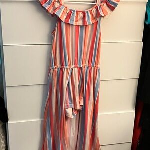 Striped Ruffle Maxi Dress